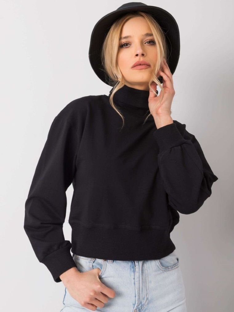 Bluza damska, czarna, Basic Feel Good