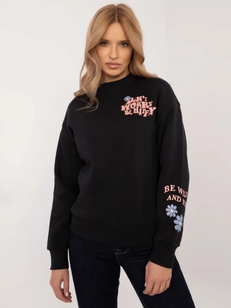 Bluza damska, czarna, Sublevel