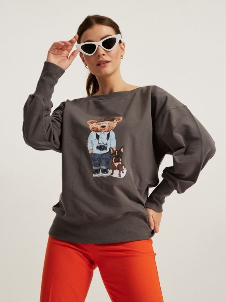 Bluza damska, grafitowa, Ceba Baby