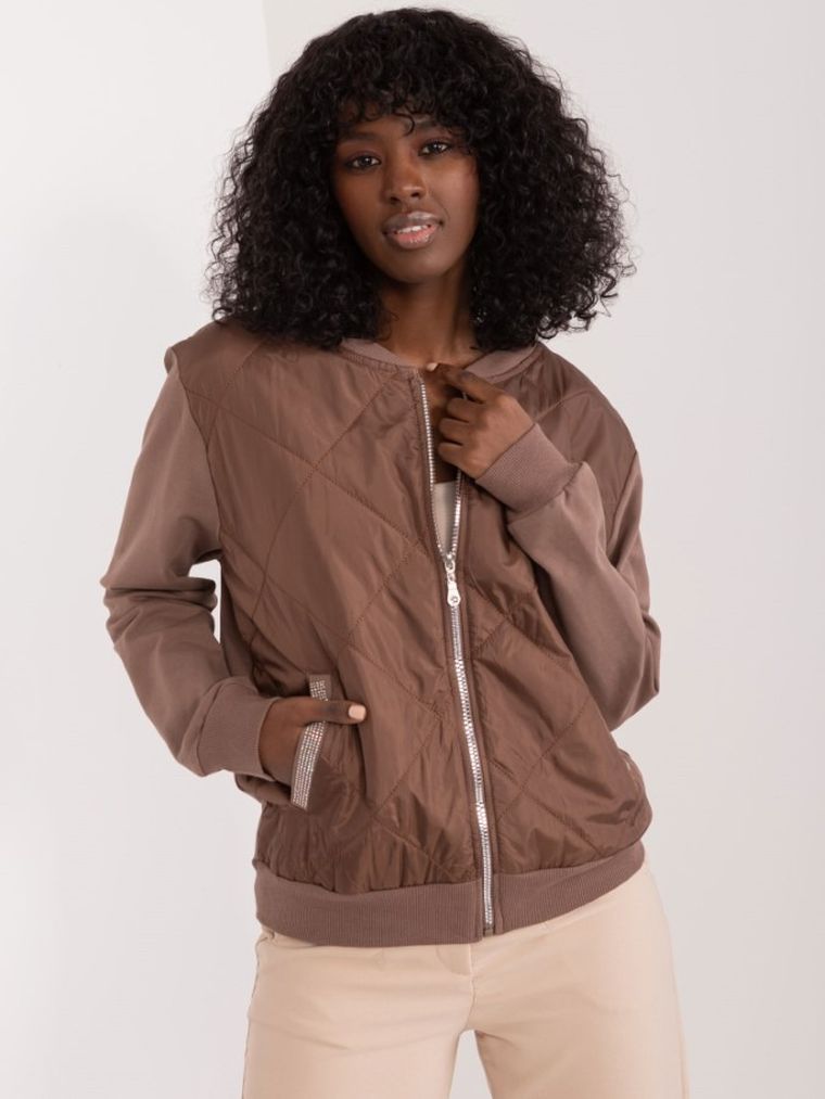 Bluza damska, rozpinana, brązowa, Relevance