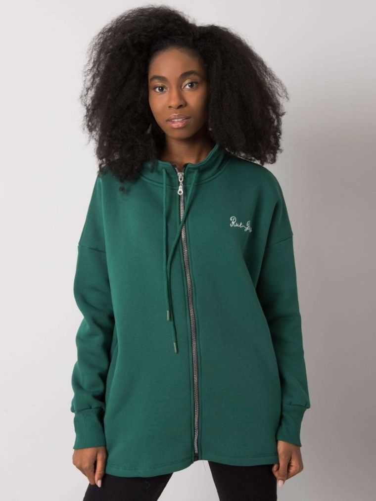 Bluza damska, rozpinana, zielona, Rue Paris