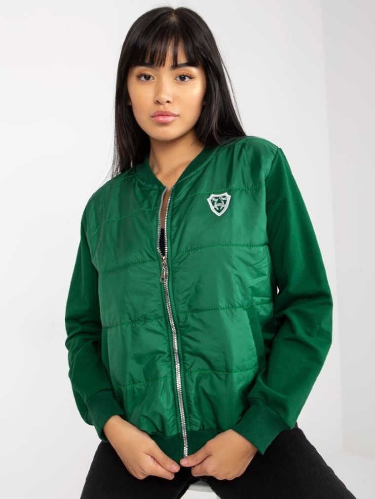 Bluza damska, rozpinana, zielona, Rue Paris