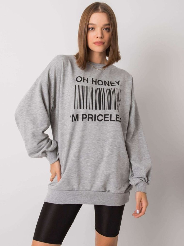 Bluza damska, szara, Ex Moda