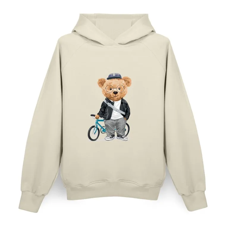 Bluza damska z kapturem, beżowa, Ceba Baby