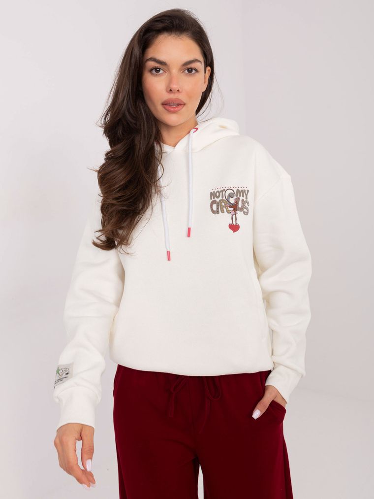 Bluza damska z kapturem, biała, Sublevel