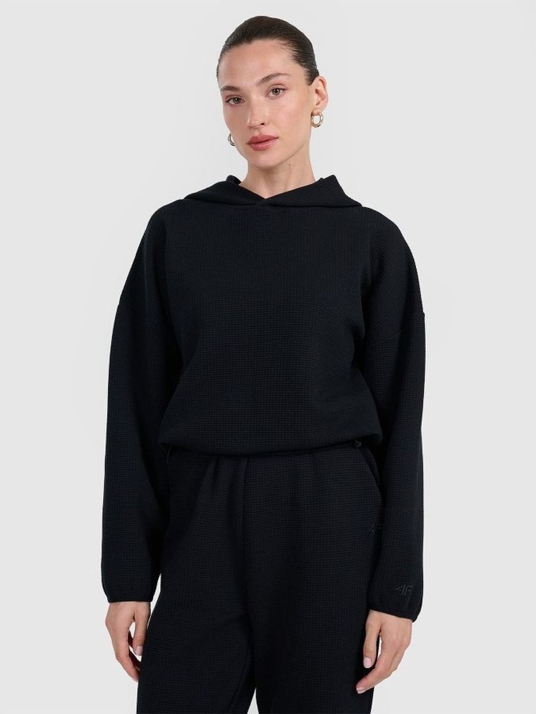 Bluza damska z kapturem, czarna, 4F
