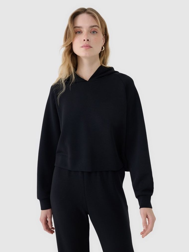 Bluza damska z kapturem, czarna, 4F