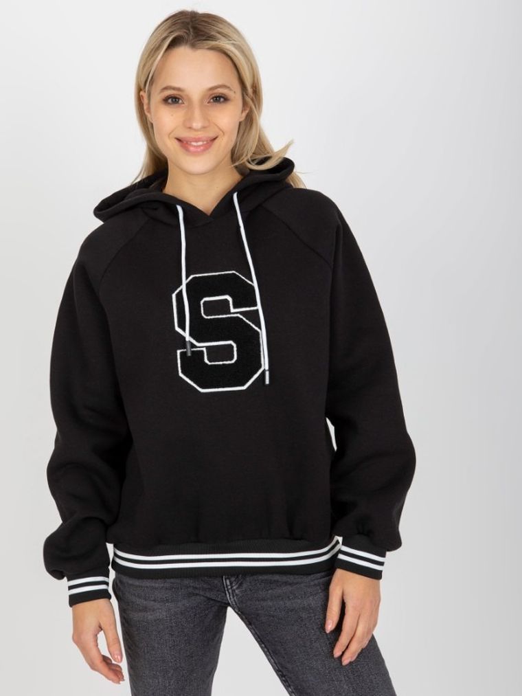 Bluza damska z kapturem, czarna, Relevance