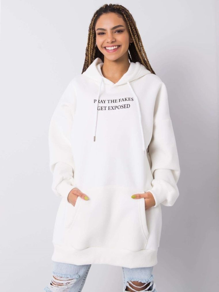 Bluza damska z kapturem, ecru, Rue Paris