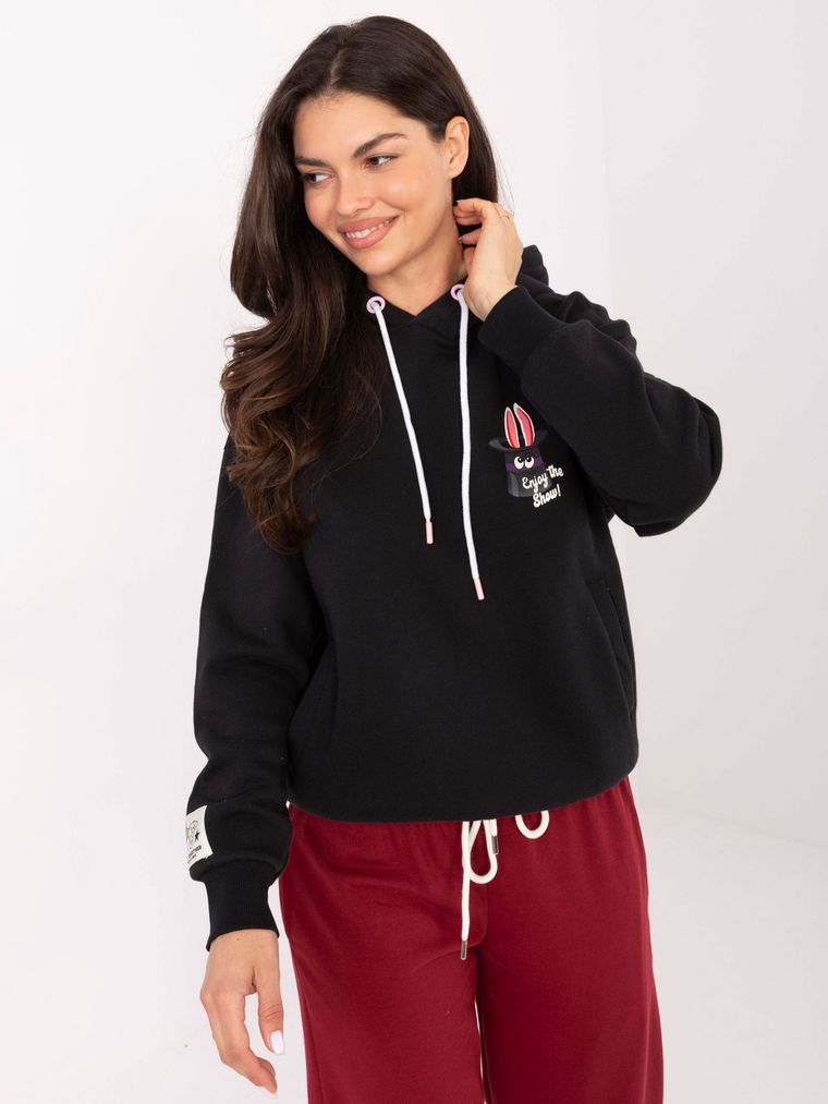 Bluza damska z kapturem, grafitowa, Sublevel