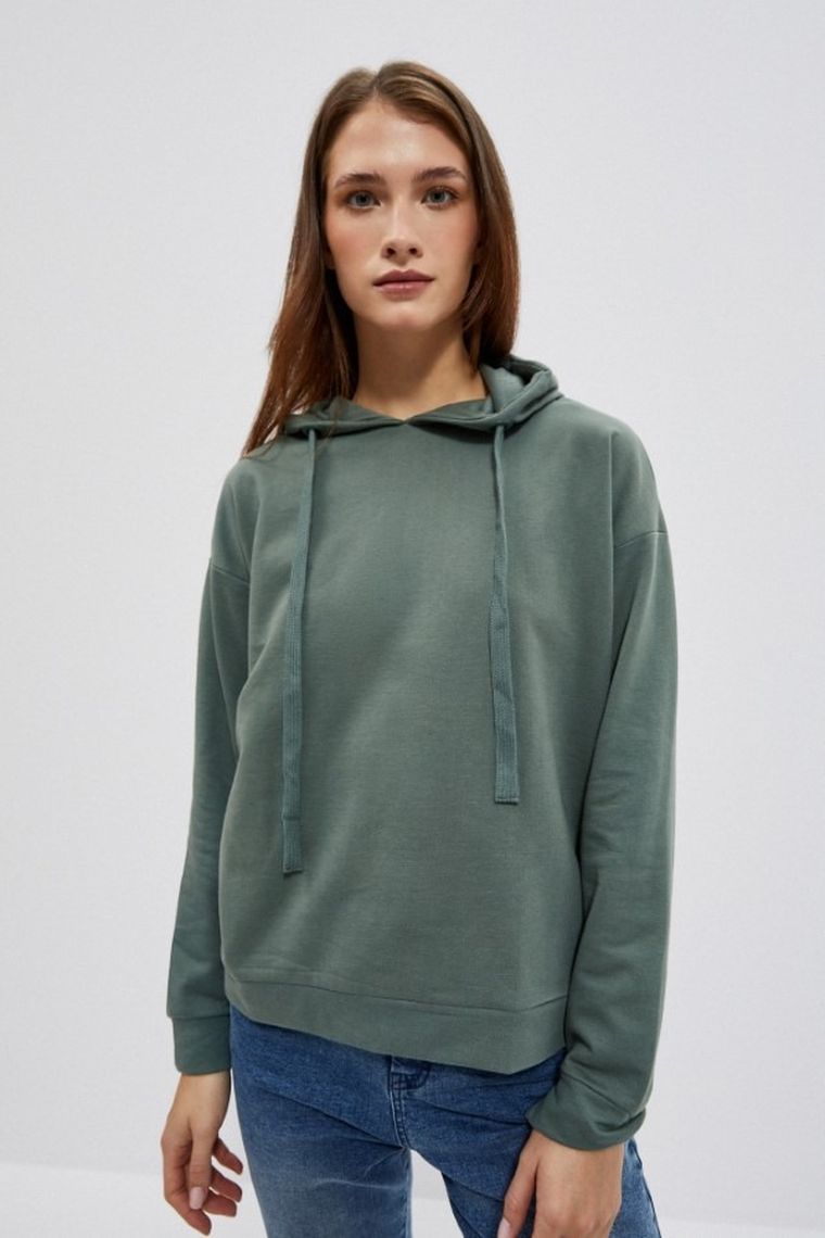 Bluza damska z kapturem, khaki, Moodo