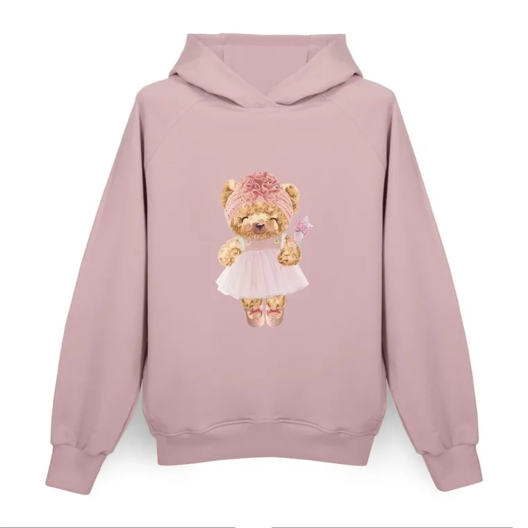 Bluza damska z kapturem, różowa, Ceba Baby