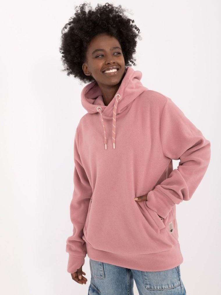 Bluza damska z kapturem, różowa, Sublevel