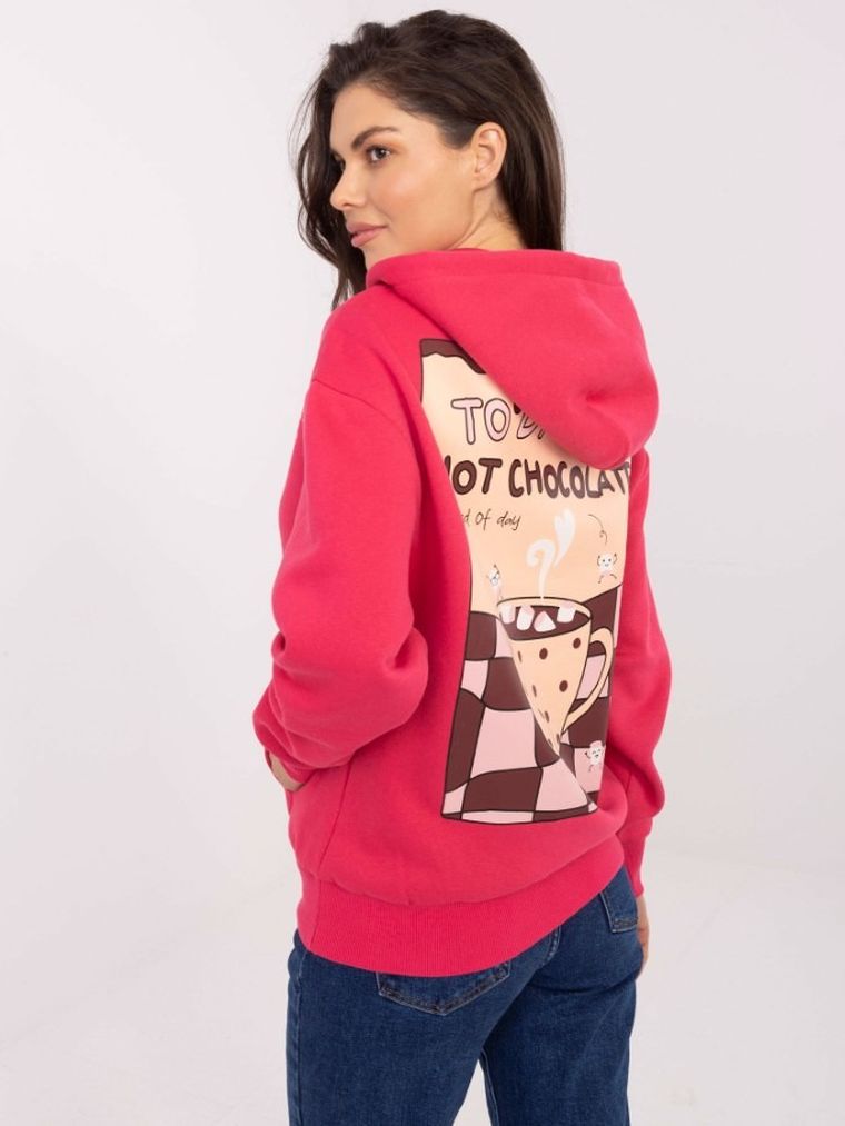 Bluza damska z kapturem, różowa, Sublevel