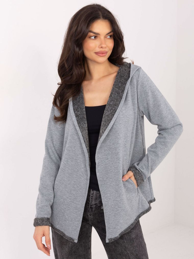 Bluza damska z kapturem, szara, Sublevel