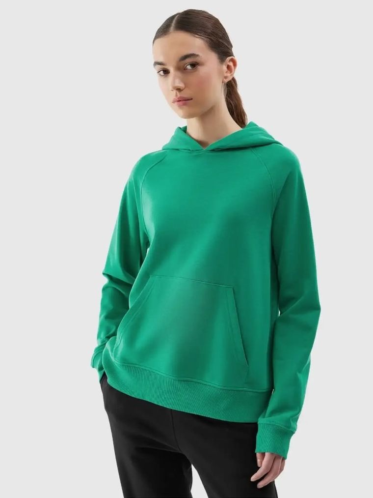 Bluza damska z kapturem, zielona, 4F