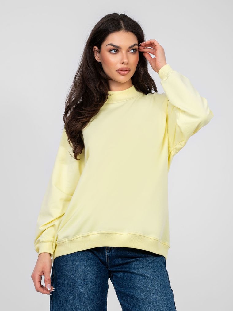 Bluza damska z kapturem, żółta, Basic Feel Good