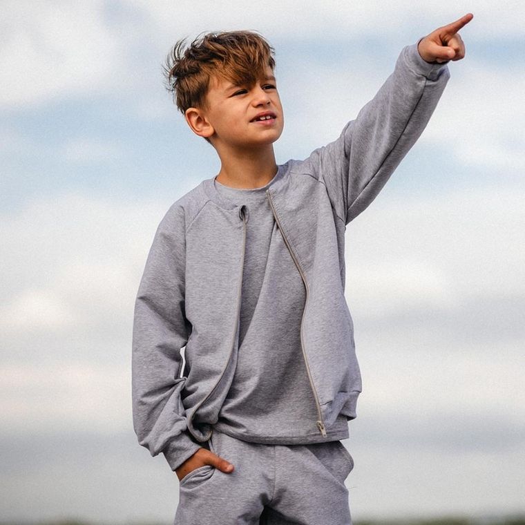 Bluza dziecięca, rozpinana, szara, Eevi