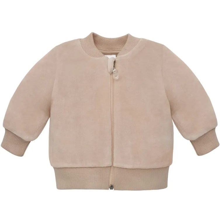 Bluza dziecięca, rozpinana, welurowa, beżowa, Pinokio