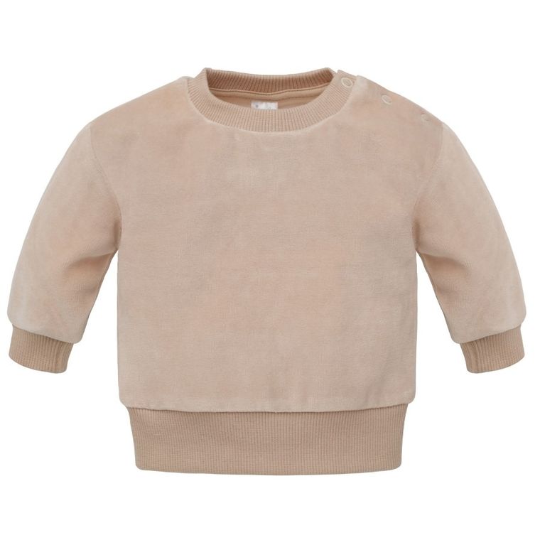 Bluza dziecięca, rozpinana, welurowa, beżowa, Pinokio