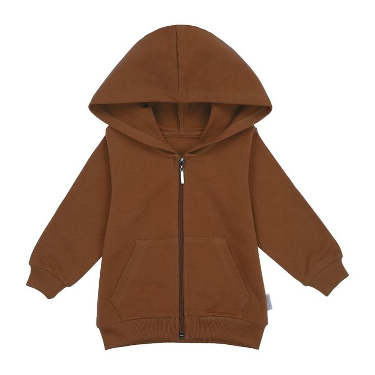 Bluza dziecięca z kapturem, rozpinana, brązowa, Nicol