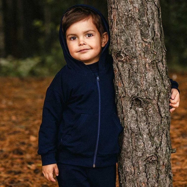 Bluza dziecięca z kapturem, rozpinana, granatowa, Eevi