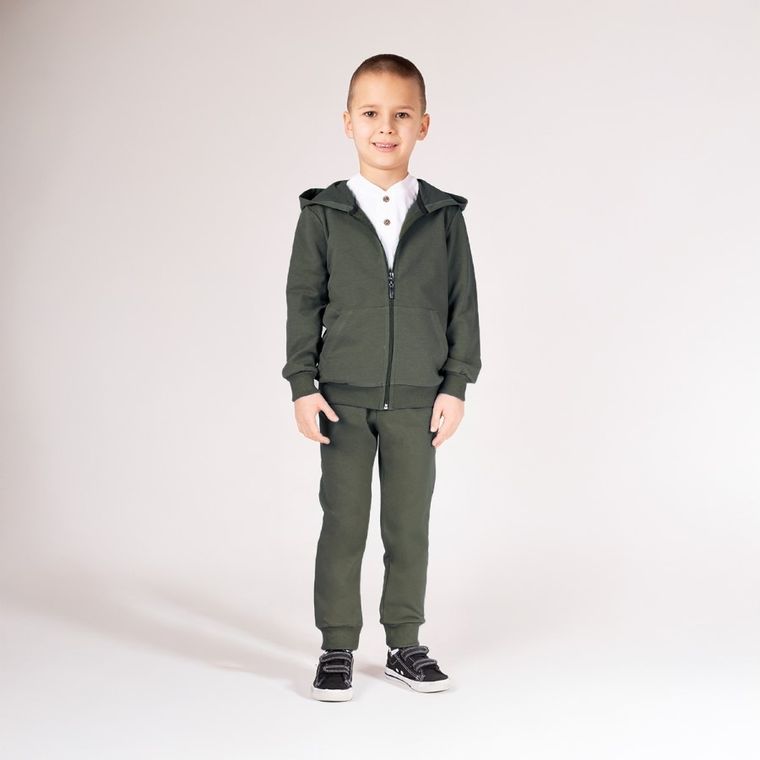 Bluza dziecięca z kapturem, rozpinana, khaki, Nicol