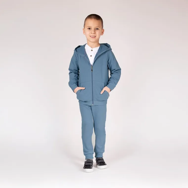 Bluza dziecięca z kapturem, rozpinana, niebieska, Nicol