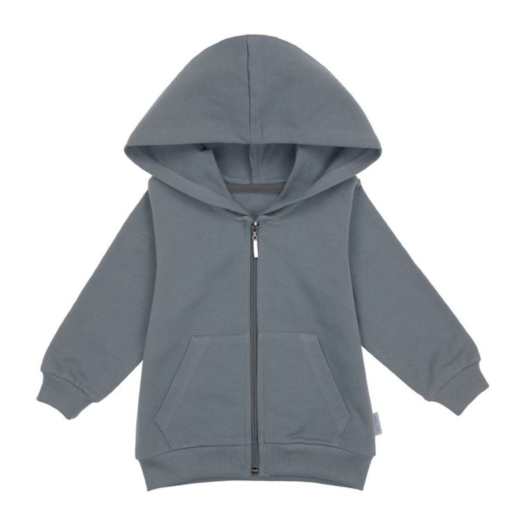Bluza dziecięca z kapturem, rozpinana, szara, Nicol