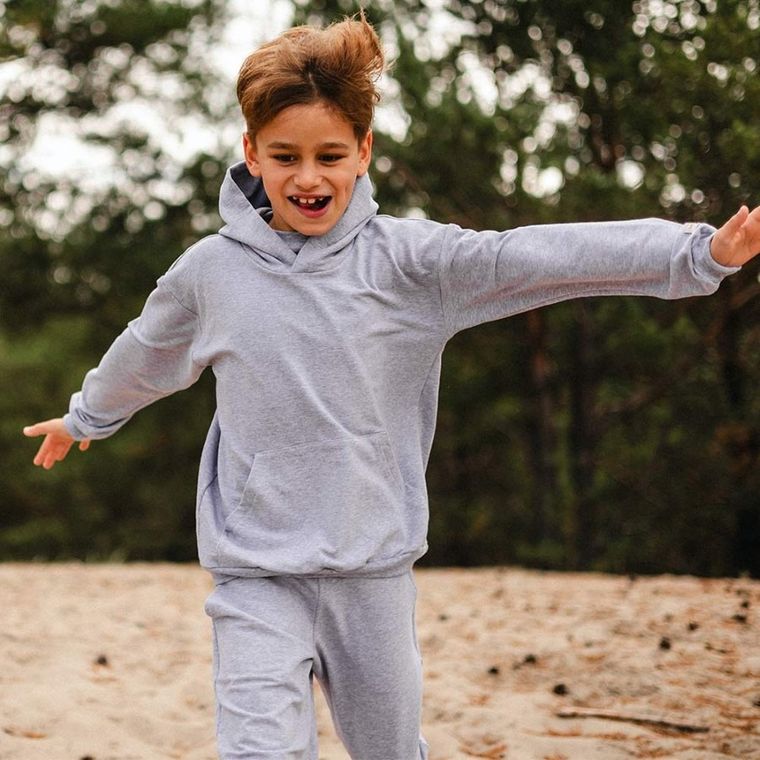 Bluza dziecięca z katurem, szara, Eevi