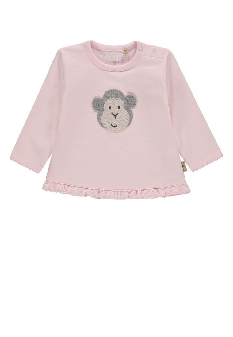 Bluza dziewczęca, bawełna organiczna, różowa, Bellybutton