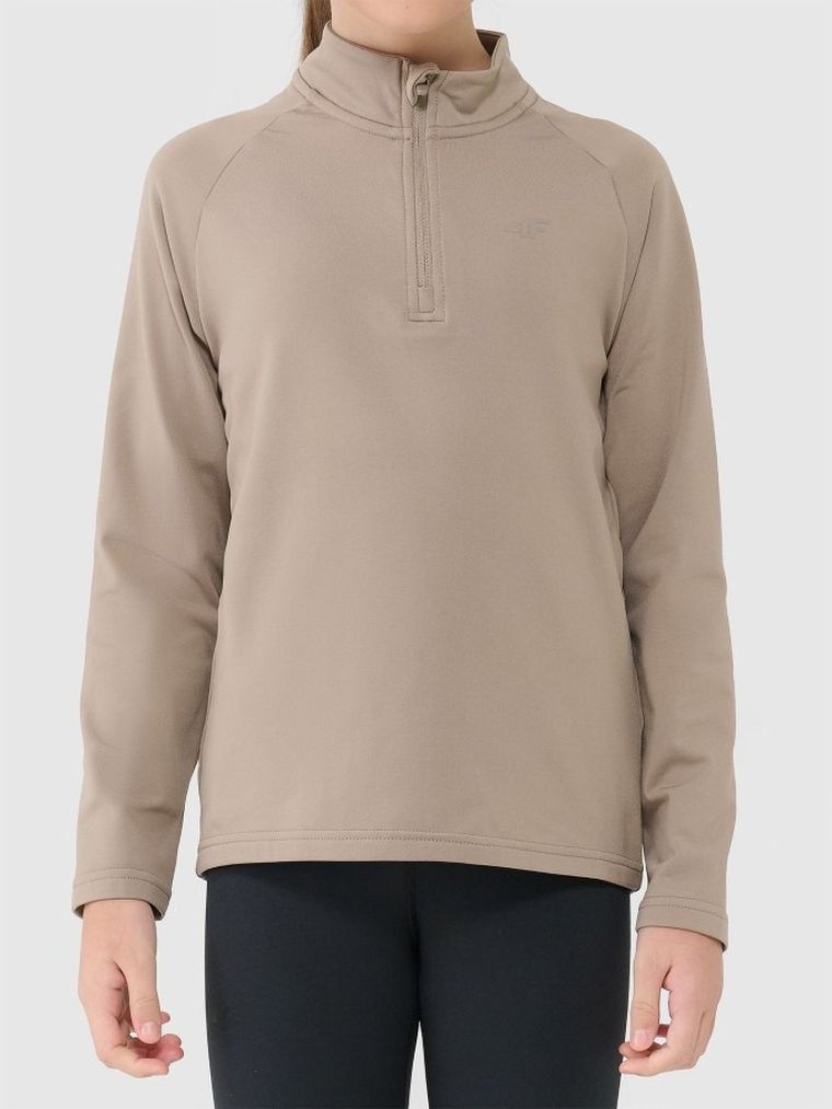 Bluza dziewczęca, beżowa, 4F