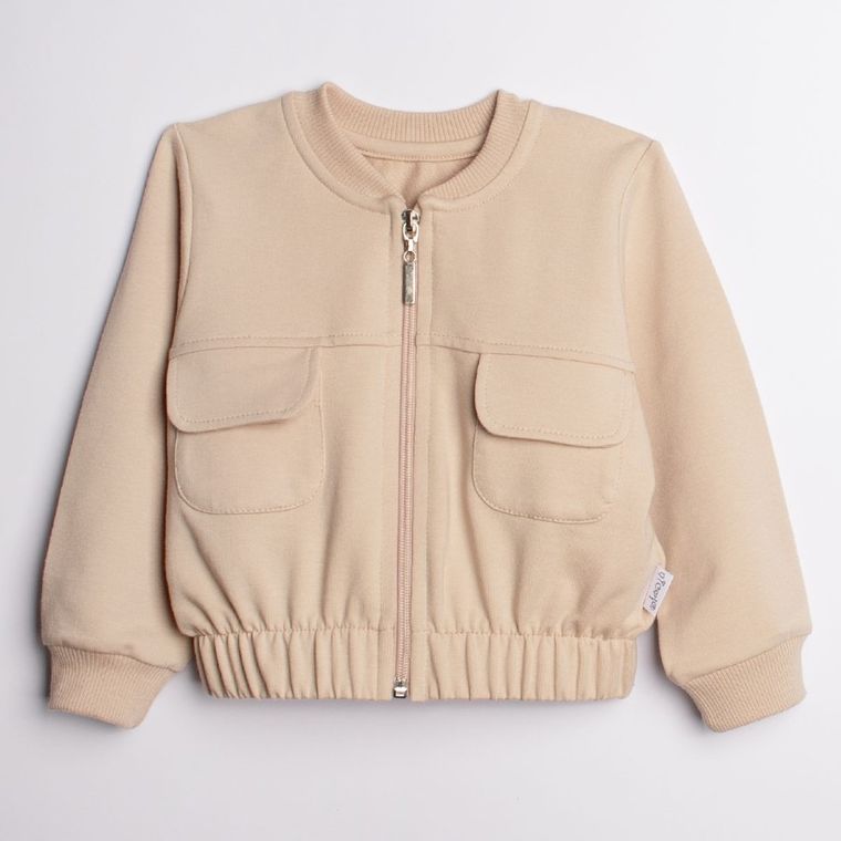 Bluza dziewczęca, rozpinana, beżowa, Nicol