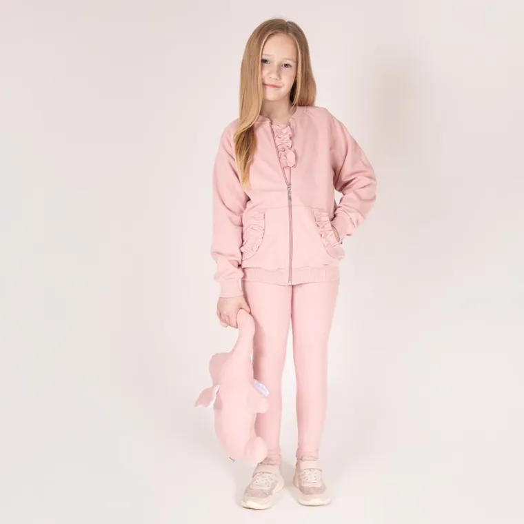 Bluza dziewczęca, rozpinana, różowa, Nicol