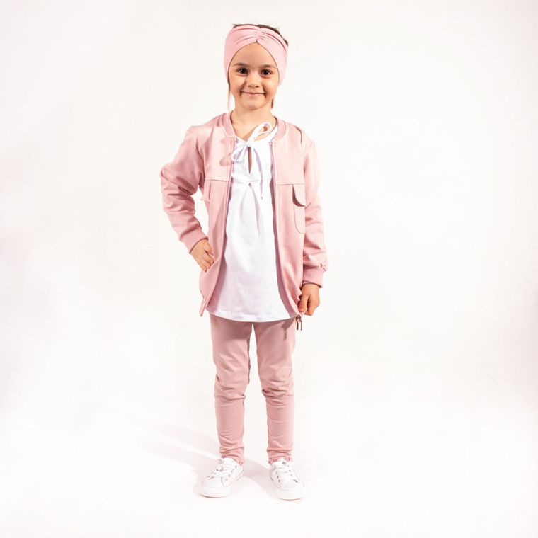 Bluza dziewczęca, rozpinana, różowa, Nicol