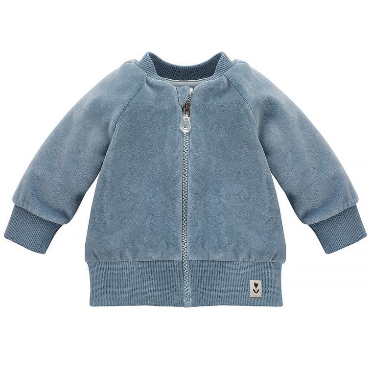Bluza dziewczęca, rozpinana, welurowa, niebieska, Pinokio