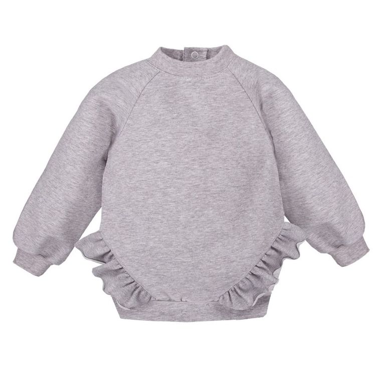 Bluza dziewczęca, szara, falbanki, Eevi