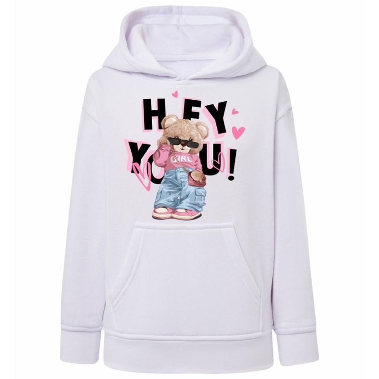 Bluza dziewczęca z kapturem, biała, Tup Tup