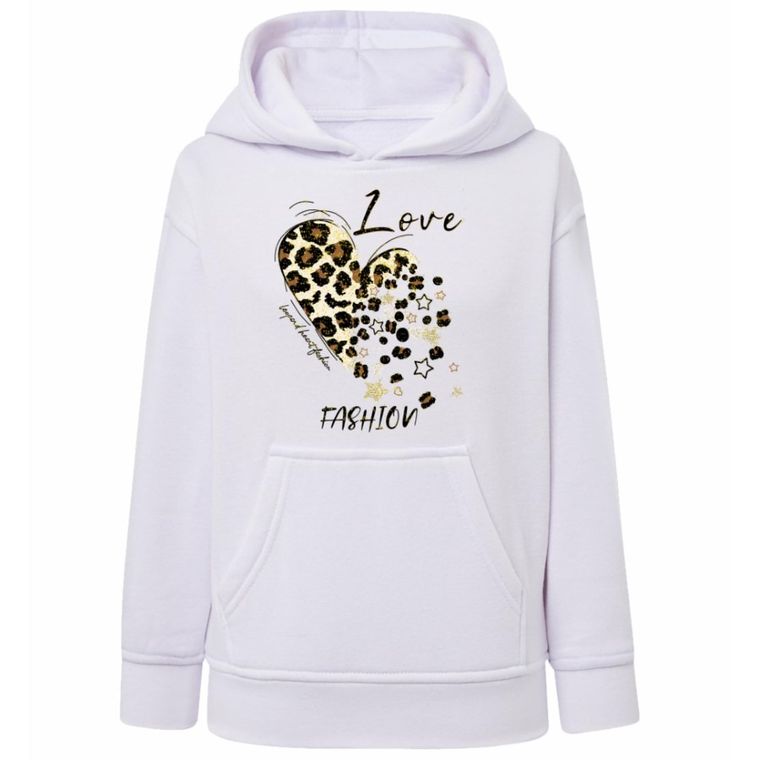 Bluza dziewczęca z kapturem, biała, Tup Tup
