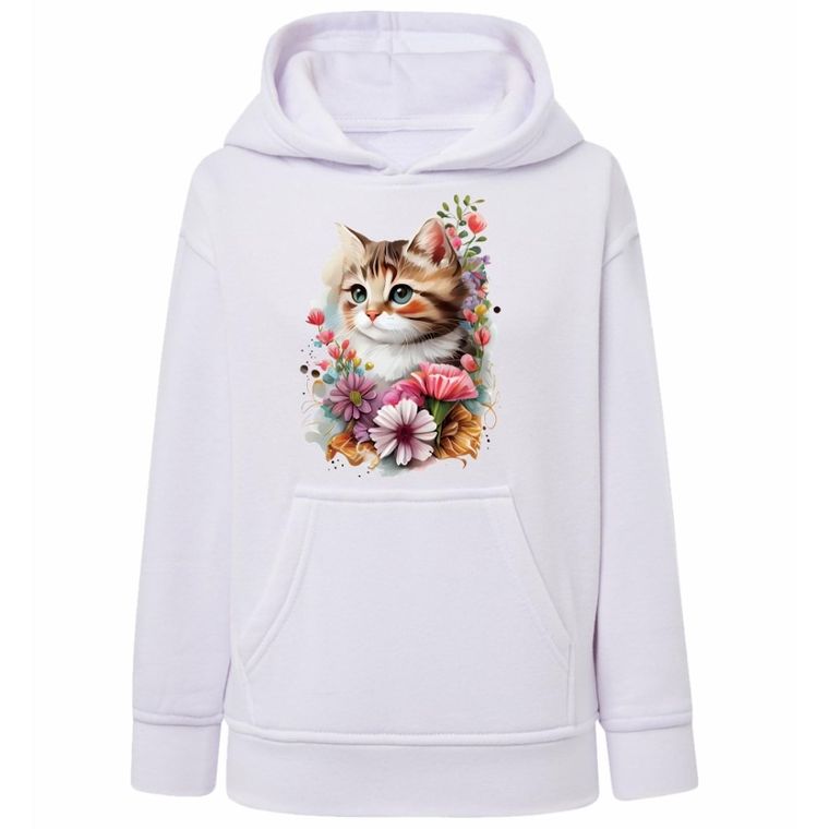 Bluza dziewczęca z kapturem, biała, Tup Tup