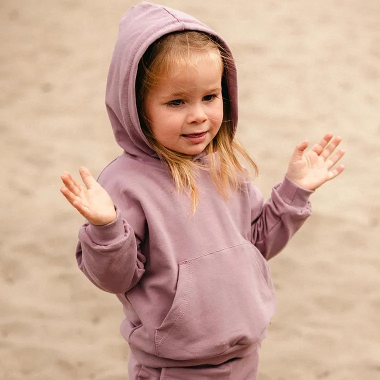 Bluza dziewczęca z kapturem, fioletowa, Eevi