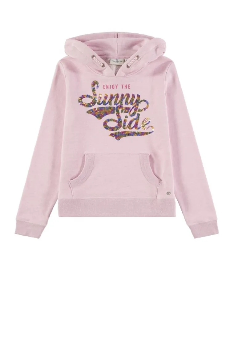 Bluza dziewczęca z kapturem, jasnoróżowa, Tom Tailor