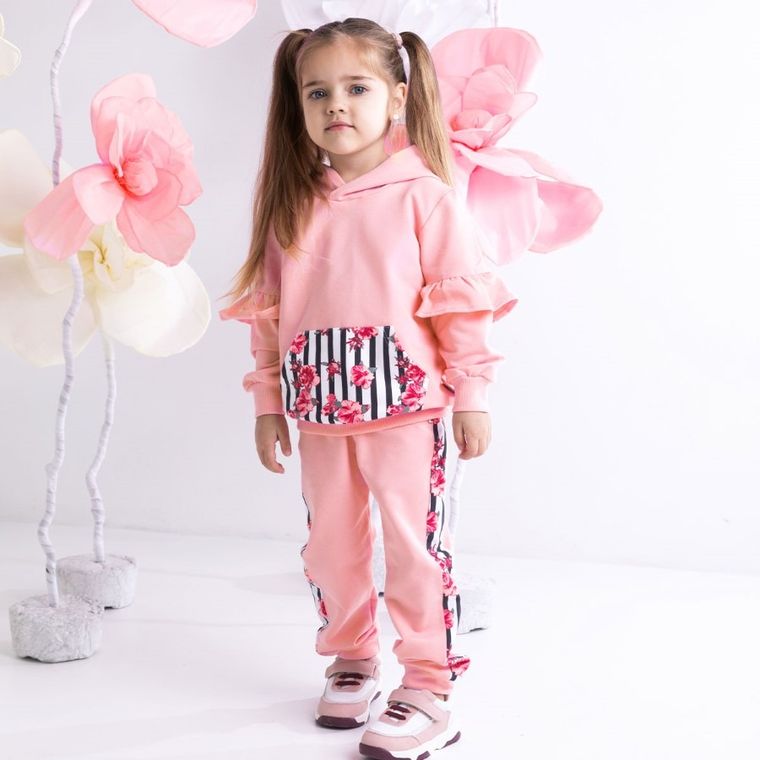 Bluza dziewczęca z kapturem, różowa, Nicol