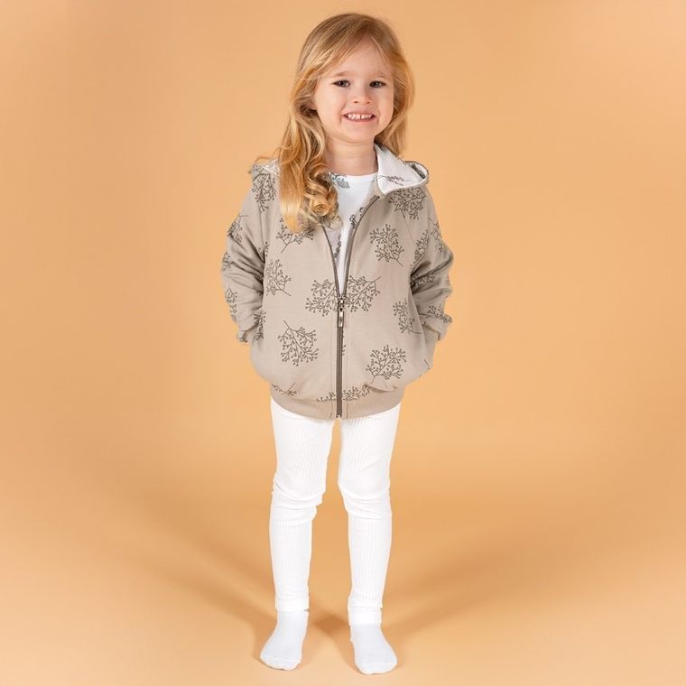 Bluza dziewczęca z kapturem, rozpinana, beżowa, Nicol