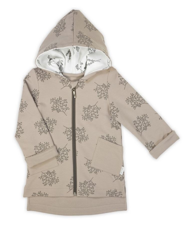 Bluza dziewczęca z kapturem, rozpinana, beżowa, Nicol