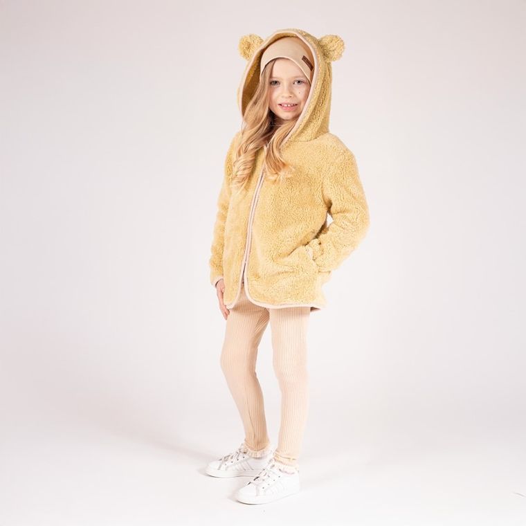 Bluza dziewczęca z kapturem, rozpinana, beżowa, Nicol