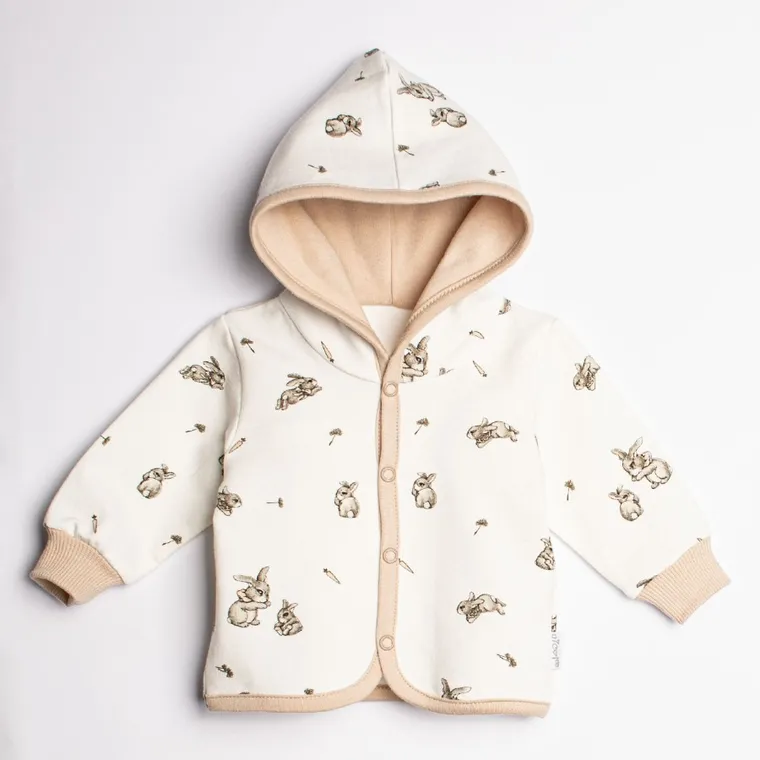 Bluza dziewczęca z kapturem, rozpinana, beżowa, Nicol