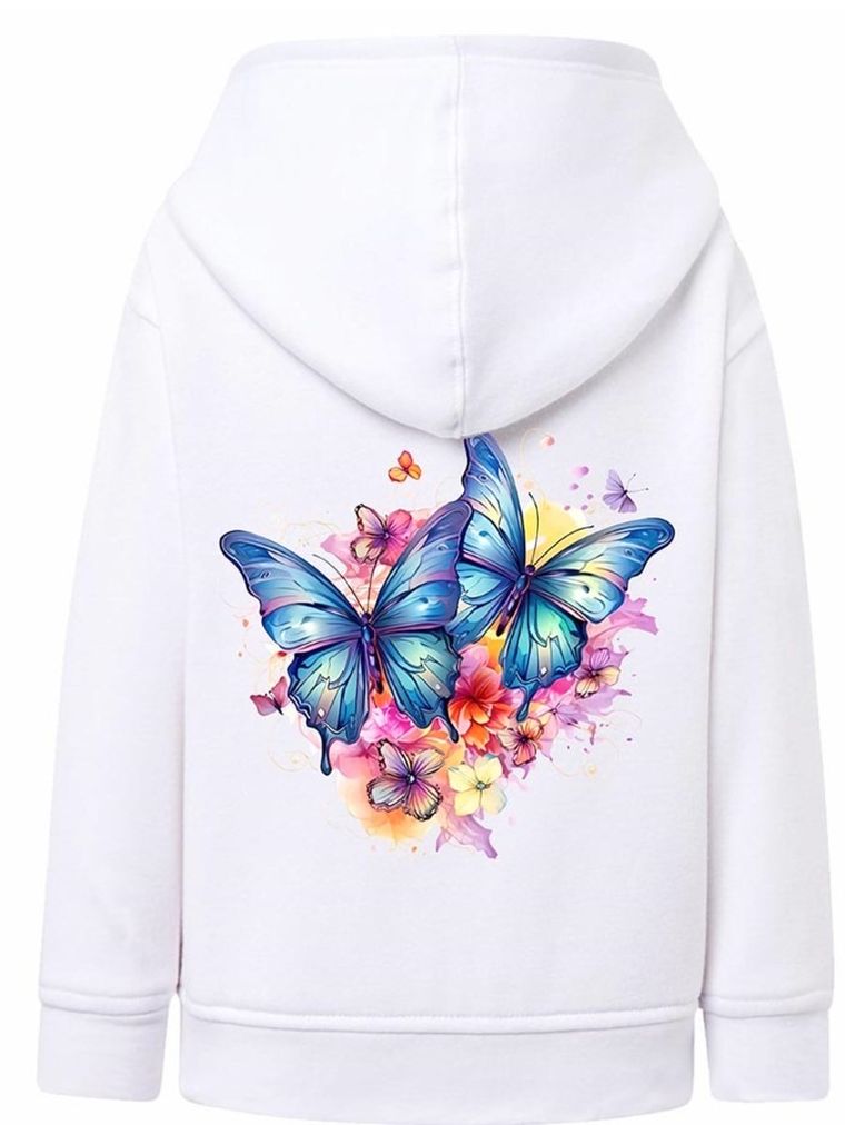 Bluza dziewczęca z kapturem, rozpinana, biała, Tup Tup