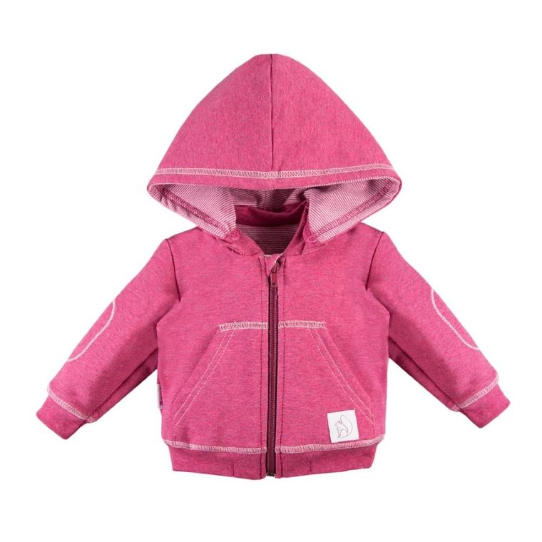 Bluza dziewczęca z kapturem, rozpinana, bordowa, Eevi