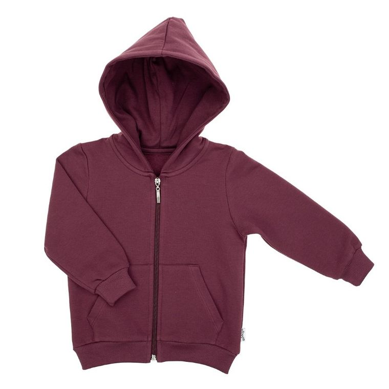 Bluza dziewczęca z kapturem, rozpinana, bordowa, Nicol